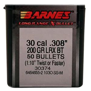 Barnes Bullets 30374 LRX Long Range 30 Cal .308 200 gr LRX Boat Tail 50 Per Pack