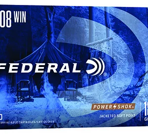 Federal 308B Power-Shok  308 Win 180 gr Jacketed Soft Point 20 Per Box 10 Cs