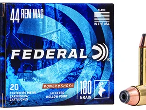 Federal C44B Power-Shok Handgun 44 Rem Mag 180 gr Jacketed Hollow Point 20 Per Box 25 Cs