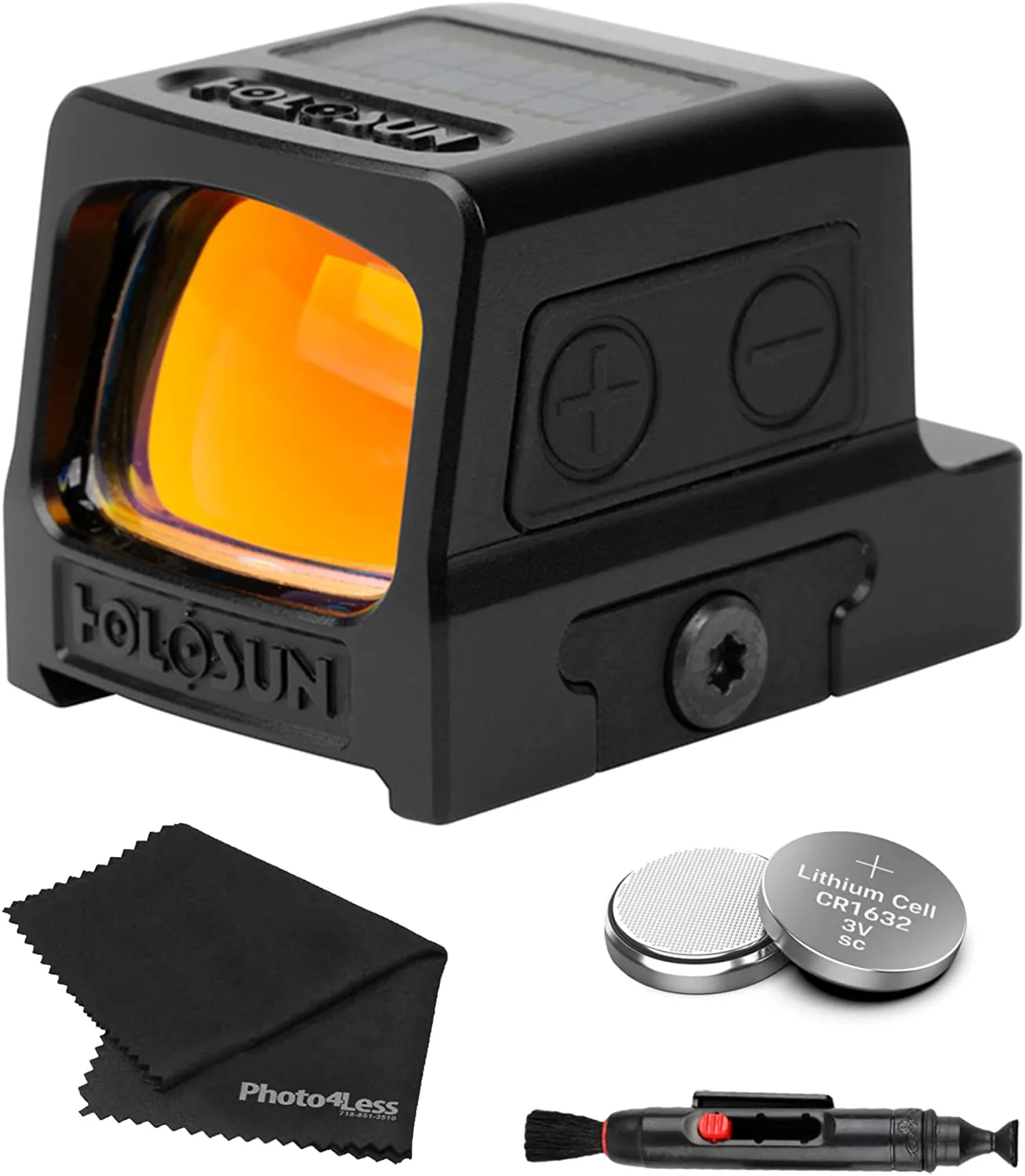 HOLOSUN HE509 TR DX2 MINI ENCLOSED REFLEX SIGHT - TITANIUM, 32 MOA CIRCLE & 2 MOA DOT, RED RETICLE