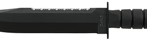 Ka-Bar 2211 Big Brother  9.38" Fixed Top Serrated/Bottom Straight Plain Black 1095 Cro-Van Blade, Black Kraton G Handle, Includes Sheath