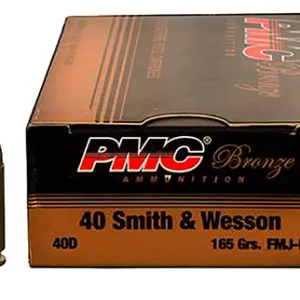 PMC 40DBP Bronze Battle Pack 40 S&W 165 gr Full Metal Jacket (FMJ) 300 Per Box/3 Cs