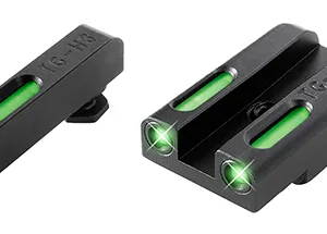TruGlo TG13GL3A TFX Night Sight Set Green Fiber Optic/Tritium Front/ Green/Tritium/Fiber Optic Rear/ Black Nitride Fortress Frame, Compatible w/Most Glock Except MOS, Post Mount