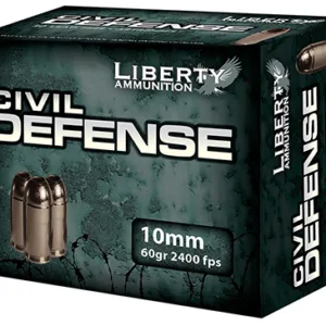 Liberty Ammunition LACD10032 Civil Defense  10mm Auto 60 gr Lead Free Fragmenting Hollow Point 20 Per Box 50 Cs