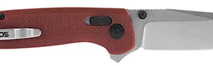 S.O.G SOGTM1023BX Terminus XR 2.95" Folding Clip Point Plain Stonewashed D2 Steel Blade Crimson Textured G10 Handle Features Box Packaging Includes Pocket Clip