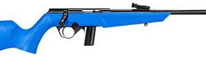 Rossi  RB22  Compact 22 LR 10+1, 16" Matte Black Button Rifled Free Floating Steel Barrel, Matte Black Stainless Steel Receiver, Blue Monte Carlo Stock, Right Hand