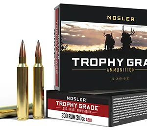 Nosler 60129 Trophy Grade Long-Range 300 RUM 210 gr Nosler Spitzer AccuBond Long Range 20 Per Box/ 10 Cs