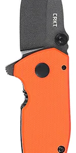 CRKT 2486 SQUID  Compact 1.75" Folding Drop Point Plain Stonewashed D2 Steel Blade, Blaze Orange G10/SS Handle