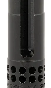 SureFire WARCOMPSPORT5561228 Warcomp Sport Flash Hider 22 Cal (5.56mm) 1/2"-28 tpi, Open Tine 3-Prong, Ported Black Stainless Steel for AR/M4-Platform
