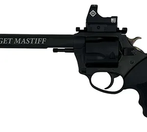Charter Arms 64465 Target Mastiff Large Frame 44 Special 5 Shot, 6" Black Nitride Stainless Steel Barrel, Cylinder & Frame, Black Rubber Grip, Sightmark Micro Optic, Exposed Hammer