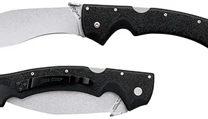 Cold Steel CS-62JL Rajah II 6" Folding Plain Stone Washed Japanese AUS-10A SS Blade/ Black Griv-Ex Handle