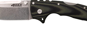 Cold Steel CS62RMA 4-Max Elite 4" Folding Drop Point Stonewashed S35VN SS Blade/6" Black G10 Handle Includes Belt Clip