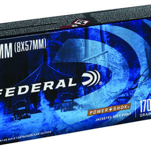 Federal 8A Power-Shok  8mm Mauser 170 gr Jacketed Soft Point 20 Per Box/ 10 Case