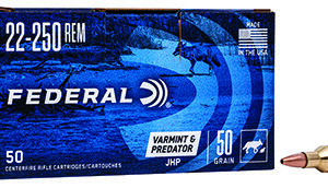 Federal AE2225050VP American Eagle Varmint & Predator 22-250Rem 50gr Jacketed Hollow Point 50 Per Box/5 Case