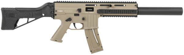 Mauser Rimfire 4150024 M-15 SD 22 LR 22+1 16.50" Barrel w/Faux Suppressor, Steel Receiver w/Tan Finish, Flip Up Front & Rear Sights, Side Folding Stock w/Adjustable Cheekrest, Manual Thumb Safety