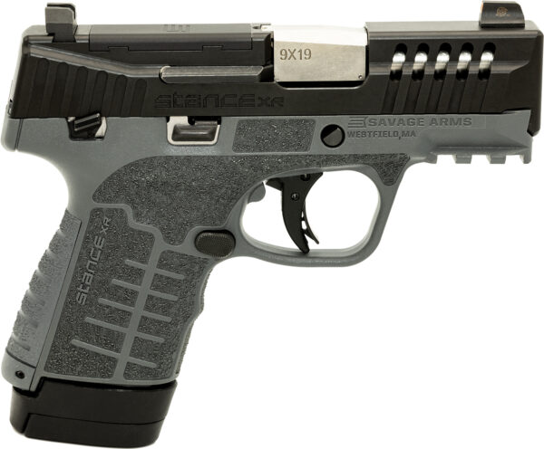 Savage Arms 67067 Stance XR 9mm 13+1 3.20" Natural Black Nitride Ported Stainless Steel Slide Gray Glass Filled Nylon Grip Ambidextrous