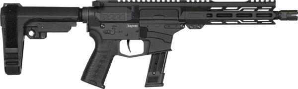 CMMG 92A0B0FAB Banshee MK17 9mm Luger 21+1 8" Black Nitride Medium Taper Threaded Barrel, EML 7" M-LOK Handguards, Black Armor Cerakote Aluminum Picatinny Rail Receiver, CMMG Zeroed Grips