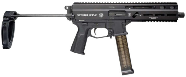 Global Ordnance LLC 197892004831 Grand Power Stribog SP45A3 45 ACP 8" Black PDW Tailhook Brace