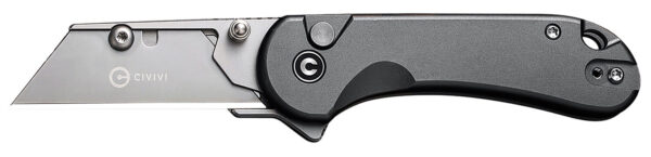 Civivi Knives C23039B-4 Elementum Utility All Purpose Utility Plain 6Cr13 Stainless Steel Blade, Gray Aluminum Handle, 3 Blades & Pouch