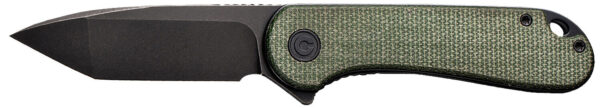 Civivi Knives C907T-E Elementum  2.96" Folding Tanto Plain Black Stonewashed D2 Steel Blade, 4.03" Green Textured Micarta Handle