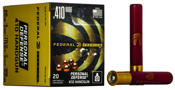 Federal PD413JGE000 Premium Personal Defense 410Gauge 3" 5Pellets 000BuckShot 20 Per Box/10 Case