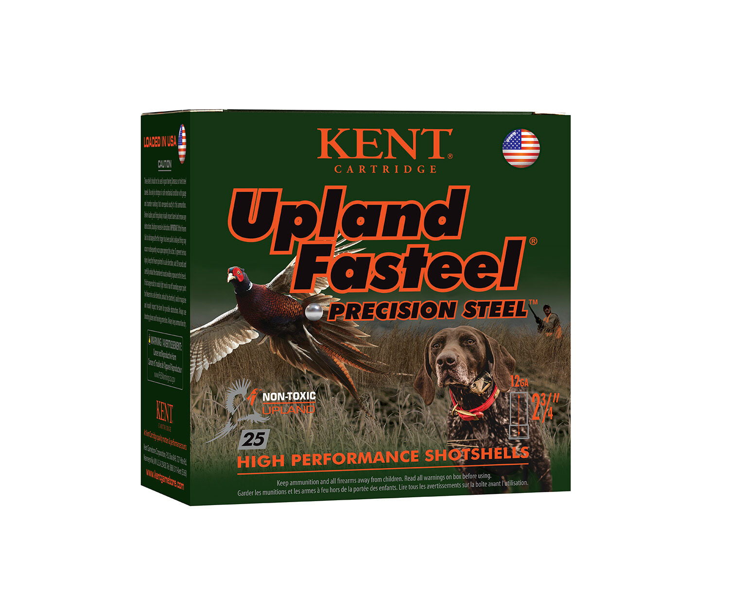 Kent Cartridge K122US327 Upland Fasteel 12Gauge 2.75" 1 1/8oz 7Shot 25 Per Box/10 Case