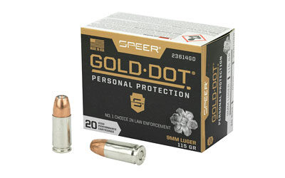 Springfield-Armory 9mm Luger 115gr GOLD DOT Nickel-Plated Brass – 20rd