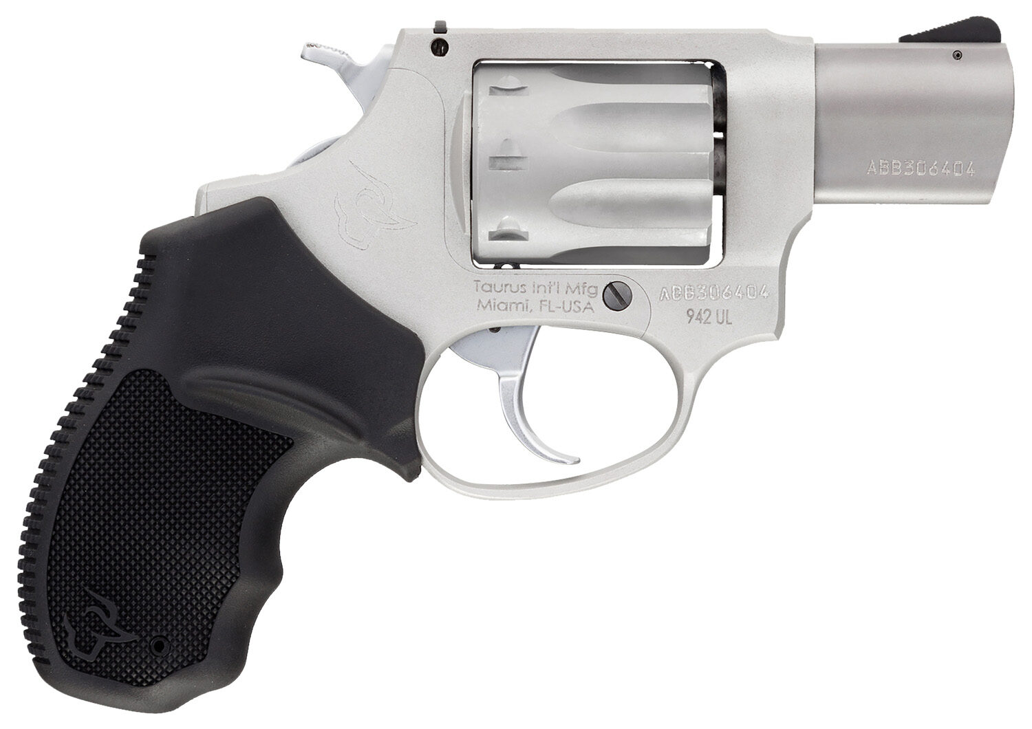Taurus 2942029UL 942 Ultra-Lite 22 LR 8rd 2" Matte Stainless Finish Barrel, Matte Stainless Finish Cylinder, Stainless Anodized Finish Aluminum Frame & Finger Grooved Black Polymer Grip