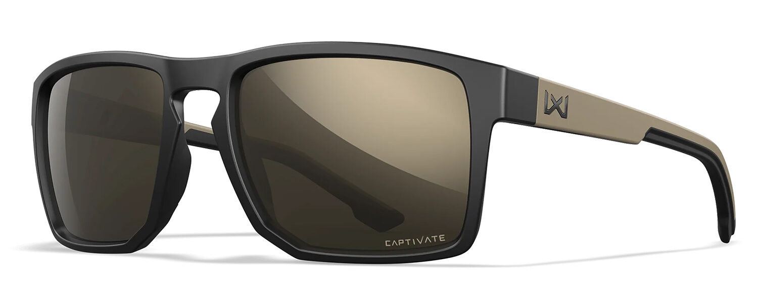 Wiley X AC6FND04 Founder Tungsten Mirror Lens Polycarbonate Matte Black w/ Tan Frame Frame