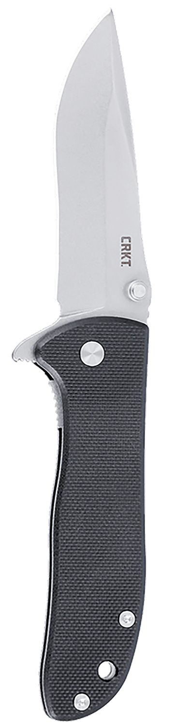 CRKT 6450D2 Drifter EDC 2.88" Folding Drop Point Plain Stonewashed D2 Steel Blade, Black Textured G10 Handle