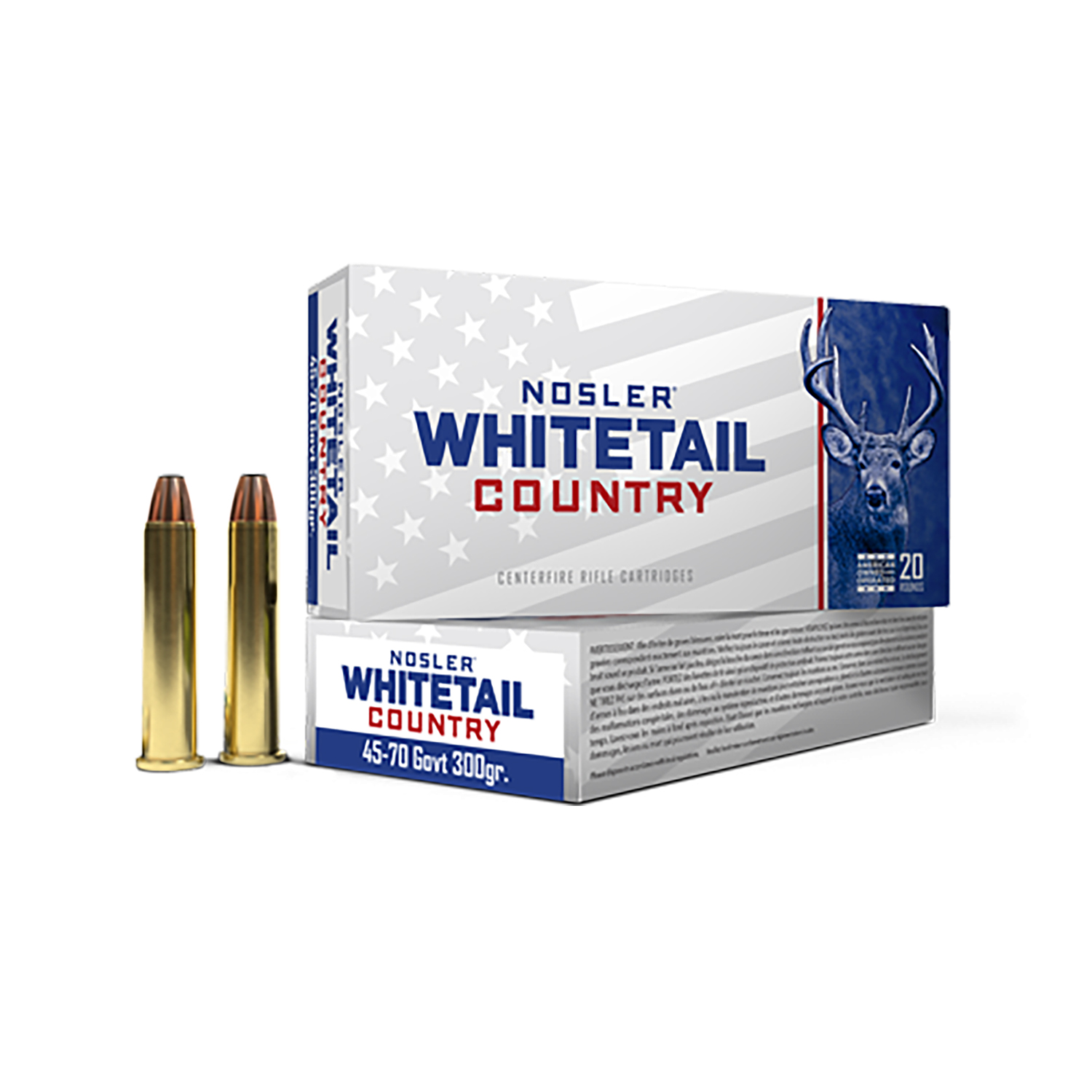Nosler 40145 Whitetail Country 45-70Gov 300gr 20 Per Box/10 Case