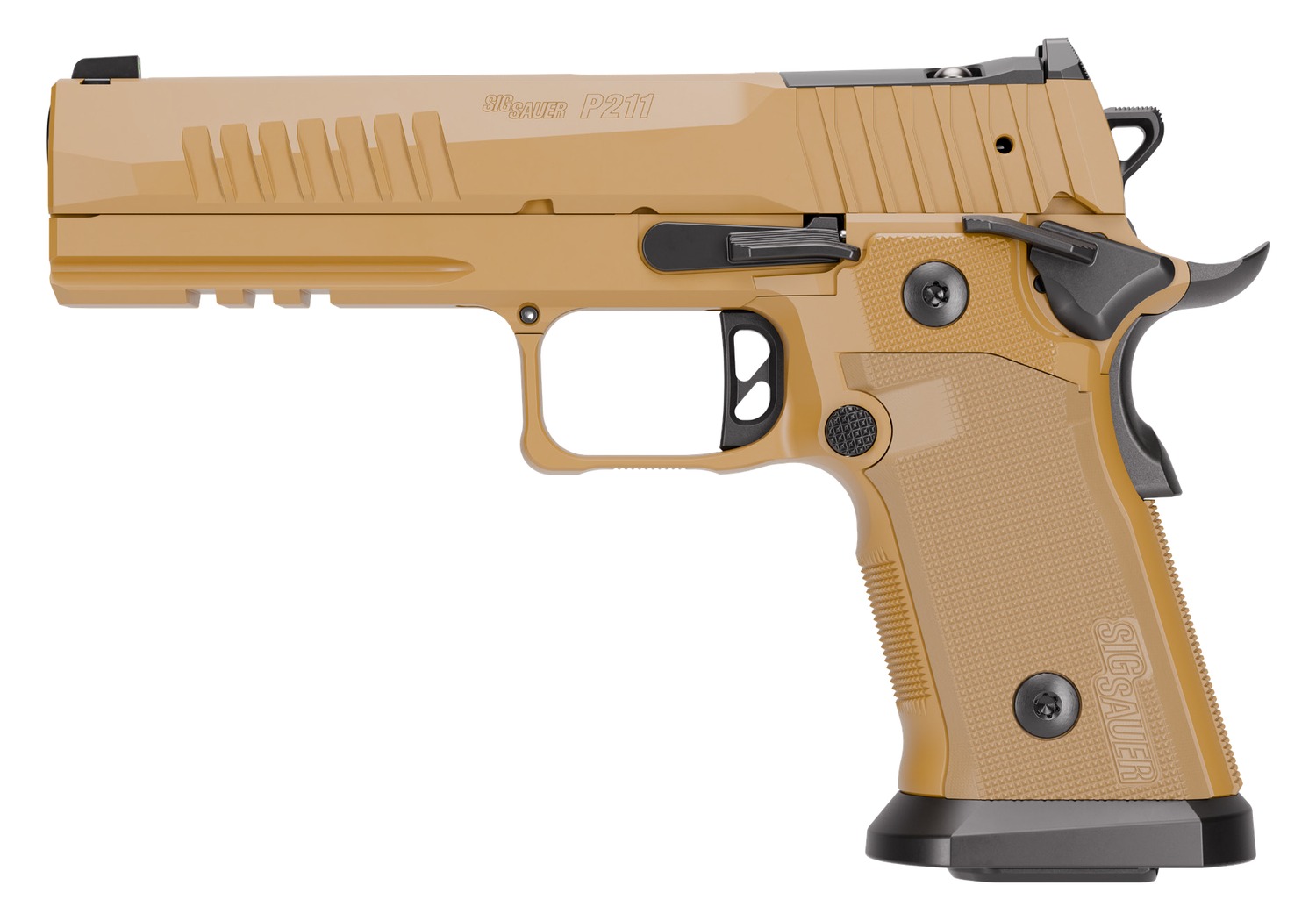 Sig Sauer 211F9GT5COY P211 GT5 Full Size 9mm Luger 21+1 5" Black Barrel, Coyote Cerakote Stainless Steel Optic Ready/Serrated Slide & Frame w/Beavertail & Picatinny Rail, G10 Grip Panels, SIGLOC-PRO